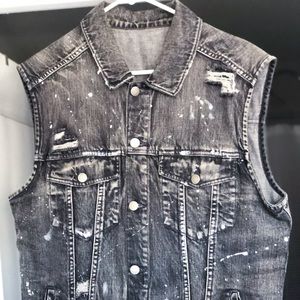 Vintage Distressed Jean Vest